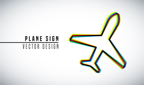 色彩丰富的矢量设计理念。飞机图标图片下载