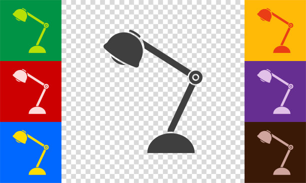台灯或建筑师灯图标集。图片下载