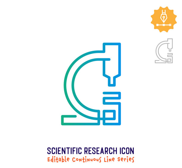 科研连续线可编辑图标图片下载