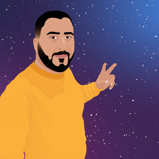 年轻人在天空中的自拍。图片下载