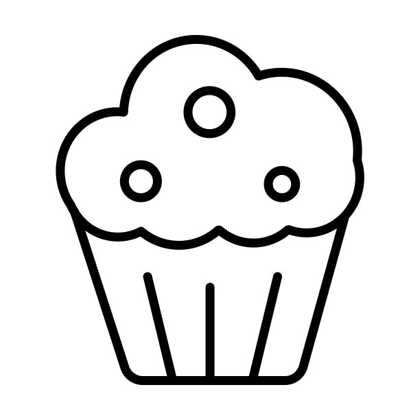 甜点图标。单薄线性甜点轮廓图标孤立在白色背景。直线矢量甜点符号，网页和移动的符号。图片下载