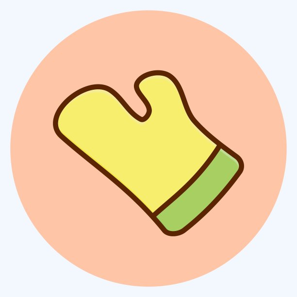 图标厨房手套。适合面包店的标志。平的风格。简单的设计可编辑。设计模板向量。简单的说明图片下载