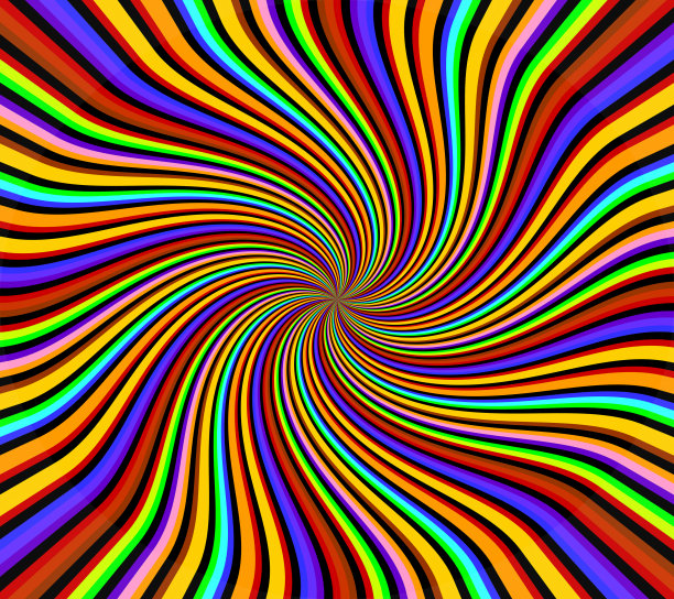 多色扭曲线消失漩涡图片下载