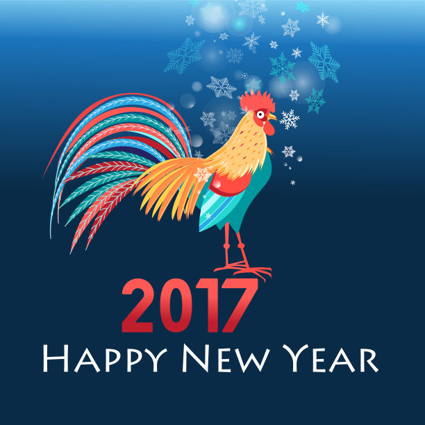 有公鸡的圣诞贺卡图片下载