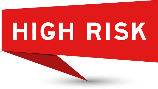 红色的语言横幅与文字高风险上图片下载