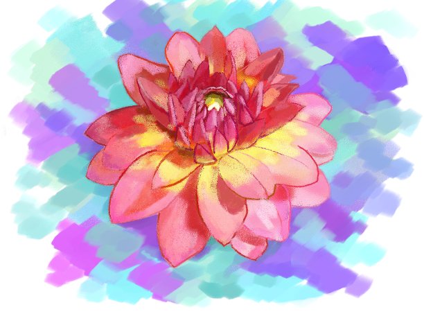 印象派风格的如画花蕾图片下载