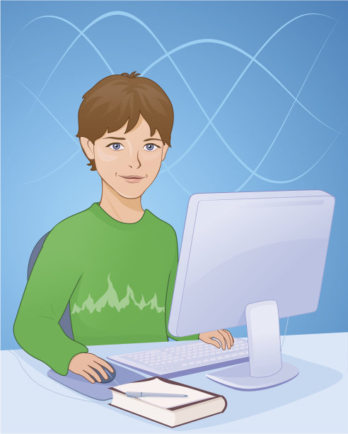 男孩与计算机图片下载