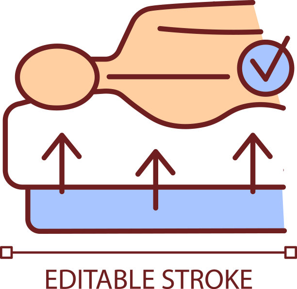 脊柱床垫RGB彩色图标图片下载