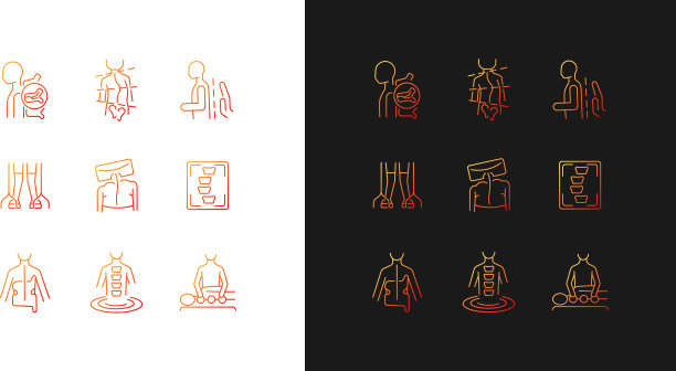 脊柱侧弯诊断梯度图标设置为黑色图片下载