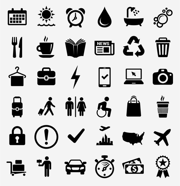 旅游日图标集图片下载