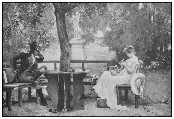 19世纪的古董名画:马库斯·斯通的《恋爱》图片下载