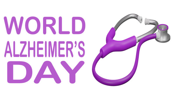 世界阿尔茨海默病日。9月21日。节日的概念。模板的背景，横幅，卡片，海报与排版。3d渲染图图片下载