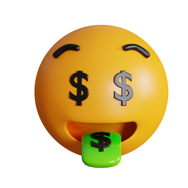 钱嘴脸表情符号3d图标图片下载