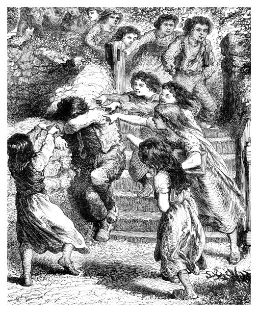 1873年，一群孩子欺负一个孩子图片下载