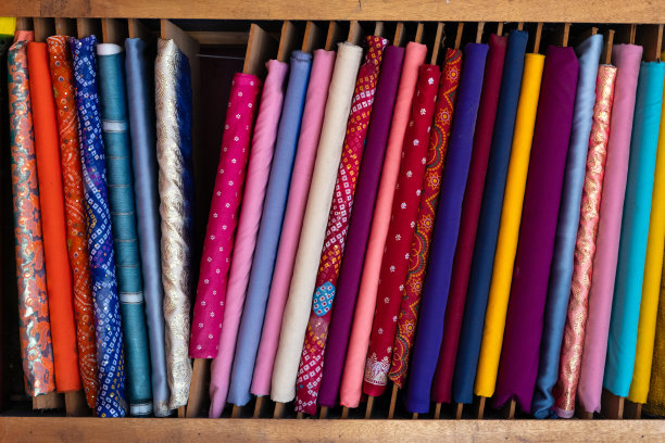 印度彩色织物背景图片下载