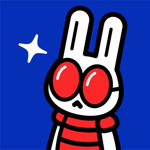 戴着红色眼镜的可爱时尚兔子抬头望着图片下载