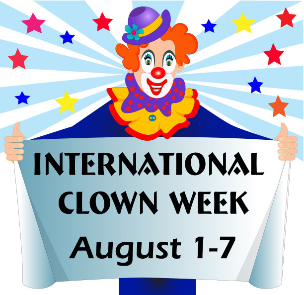 有小丑和明星的国际小丑周图片下载