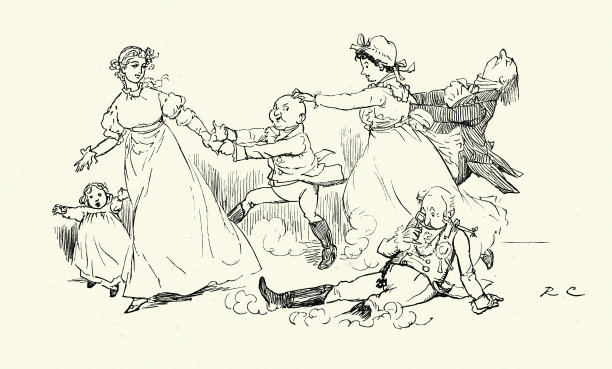 维多利亚时代，人们在派对上玩一种游戏，叫“尽其所能”图片下载