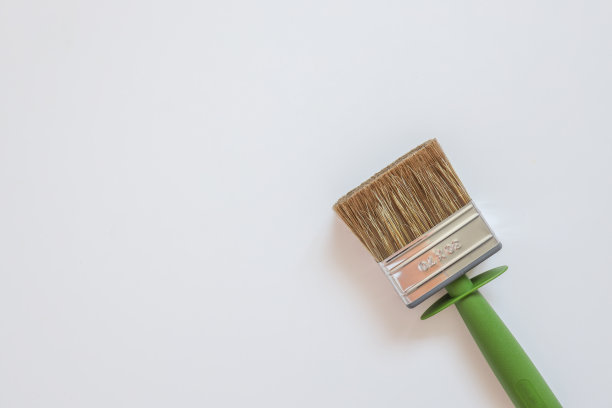 刷在白色背景上画墙顶视图平坦的铺设图片下载