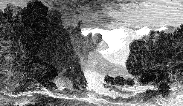 北极冰川崩解入海洋- 19世纪图片下载