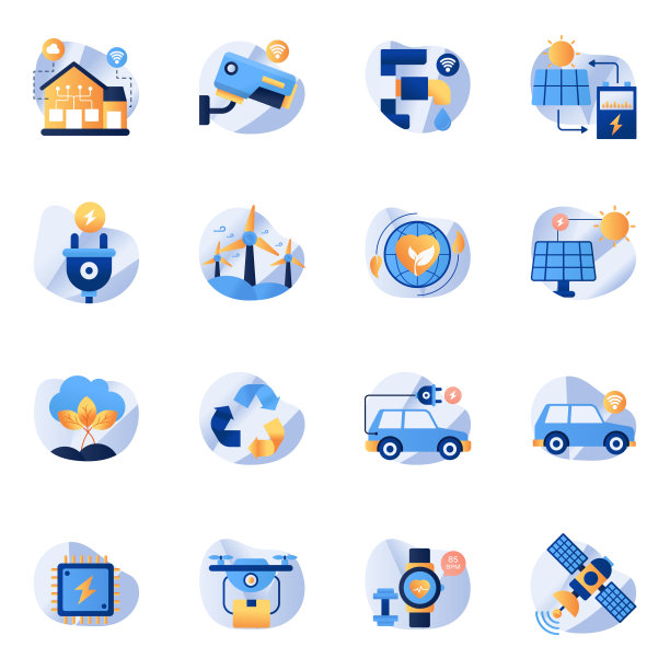 科技扁平图标包图片下载