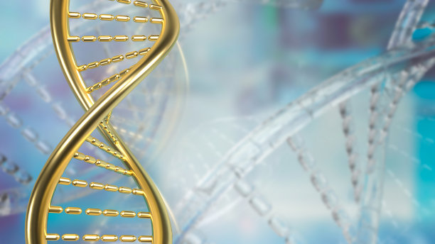黄金dna在sci背景医学或教育概念三维渲染图片下载