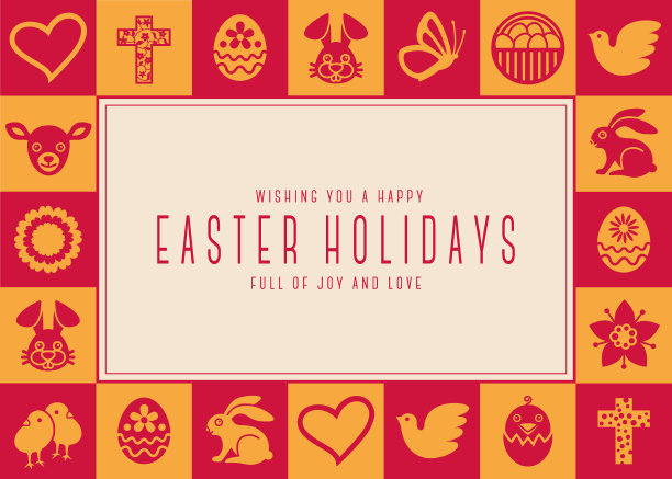 复活节图标框架贺卡- v3图片下载
