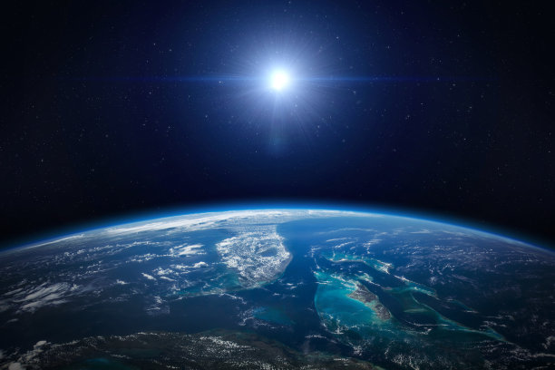 地球，星系和恒星。图片下载