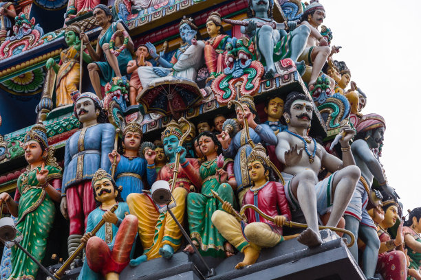 新加坡唐人街的马里安曼寺图片下载