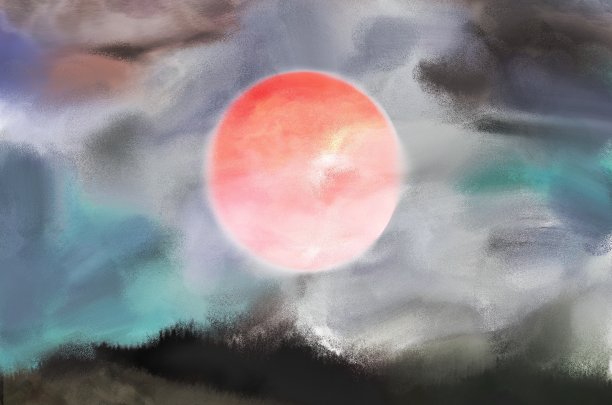 风景优美的山景与太阳盘对戏剧性的云层覆盖图片下载