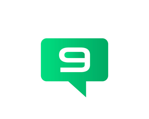 聊天标志上的9字母概念字母9聊天标志图片下载