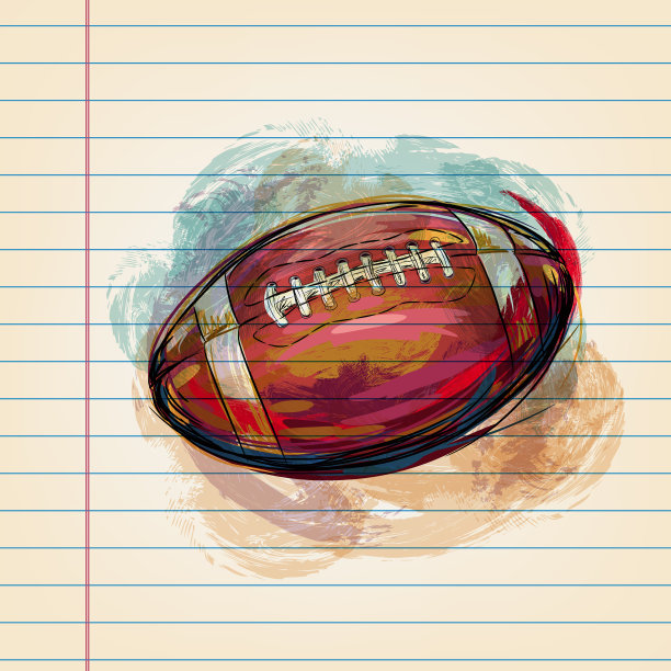 美式足球在横格纸上画画图片下载