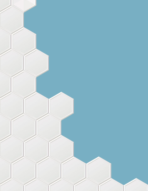 抽象几何背景与六边形在一个蓝色的基础图片下载