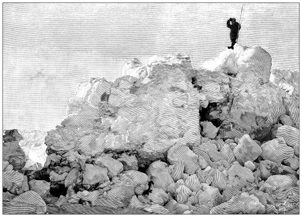 古董插图:南森北极探险队，小山丘图片下载