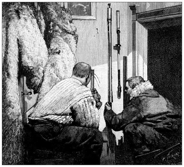 古董插图:Fridtjof南森北极探险，晴雨表观测图片下载