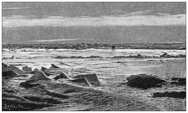 古董插图:Fridtjof Nansen北极探险队，Sverdrup捕熊器图片下载