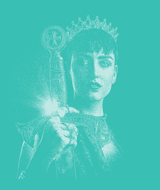 带着王冠和剑的女强人图片下载