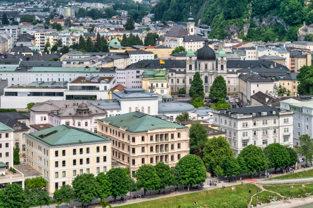 萨尔茨堡，奥地利的城市景观图片下载
