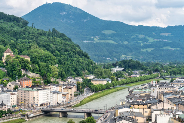 萨尔茨堡，奥地利的城市景观图片下载
