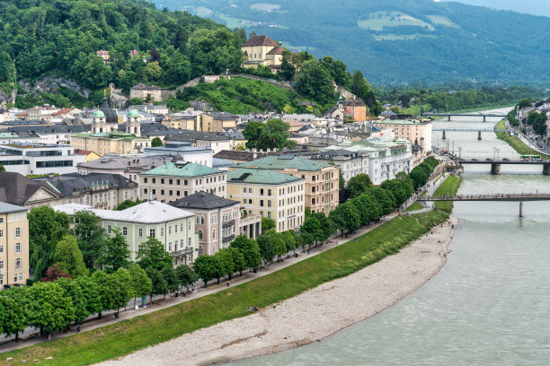 萨尔茨堡，奥地利的城市景观图片下载