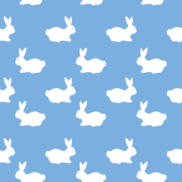 白兔无缝图案图片下载