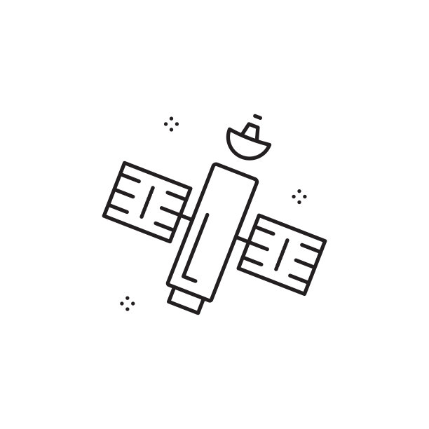 卫星细线图标。可编辑的中风图片下载