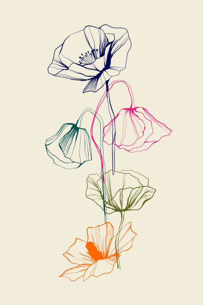 抽象现代花卉手套图片下载