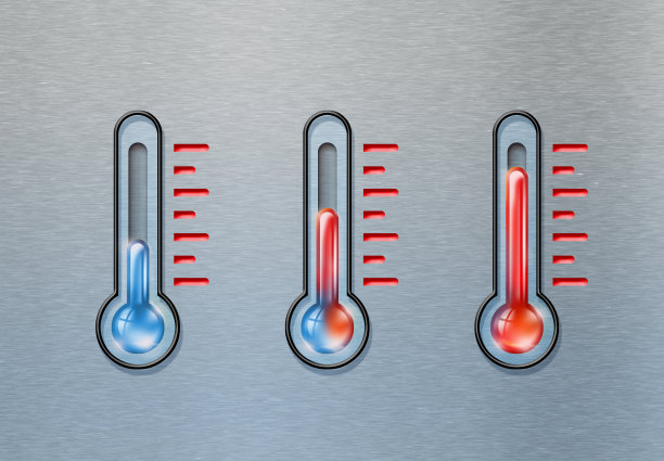 温度计图标设计的金属背景图片下载