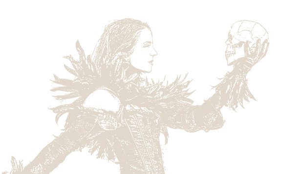 美丽的哥特式女人拿着头骨图片下载