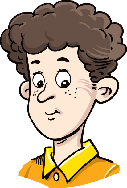 卷头发的卡通少年图片下载
