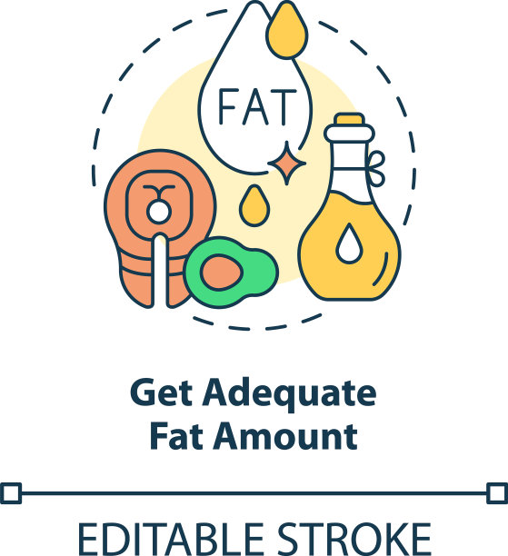 获得足够脂肪量的概念图标图片下载