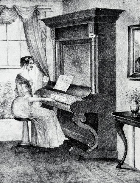 弹钢琴的女人图片下载