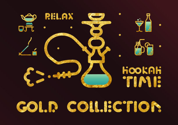 食物图标集水烟时间金线收集图片下载