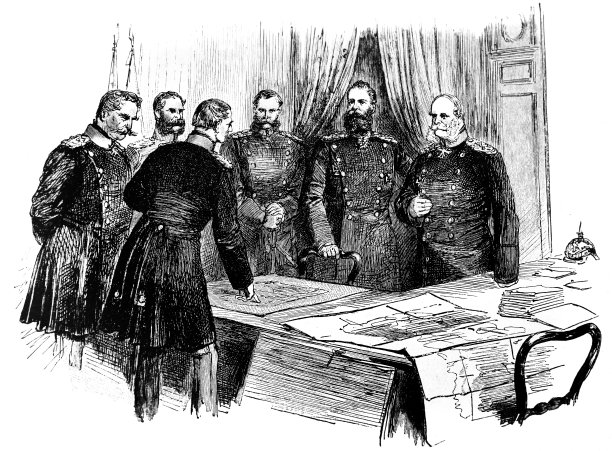 1888年，德皇威廉一世参加普鲁士将军会议图片下载